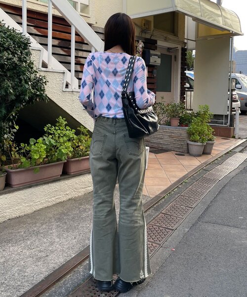 CIAOPANIC（チャオパニック）の「レースダーツフレアデニムパンツ（デニムパンツ・レディース・カーキ/ブルー/ピンク・MEDIUM/SMALL）」の11枚目の写真
