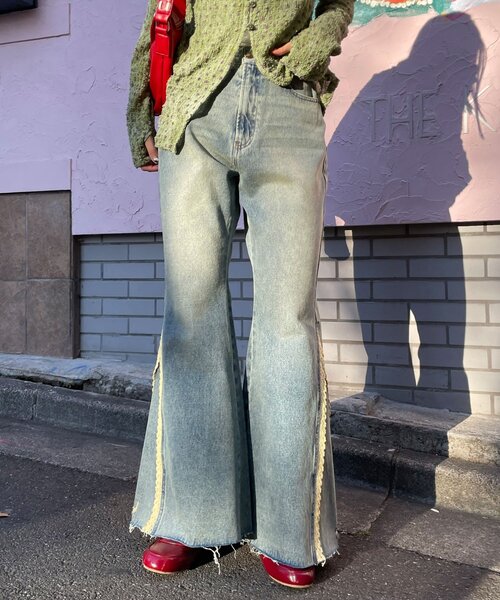 CIAOPANIC（チャオパニック）の「レースダーツフレアデニムパンツ（デニムパンツ・レディース・カーキ/ブルー/ピンク・MEDIUM/SMALL）」の15枚目の写真