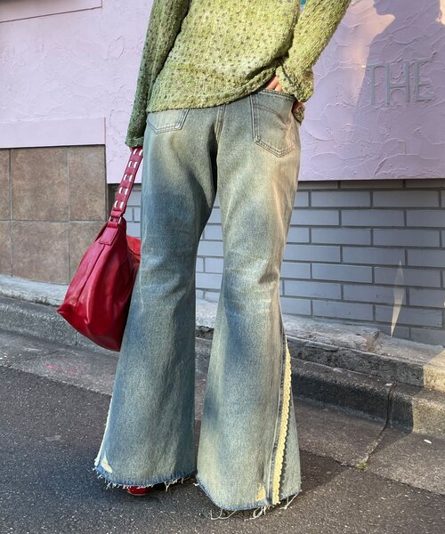 CIAOPANIC（チャオパニック）の「レースダーツフレアデニムパンツ（デニムパンツ・レディース・カーキ/ブルー/ピンク・MEDIUM/SMALL）」の16枚目の写真