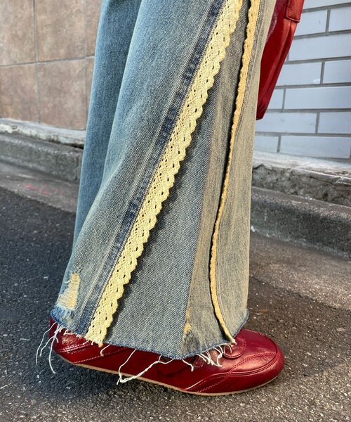 CIAOPANIC（チャオパニック）の「レースダーツフレアデニムパンツ（デニムパンツ・レディース・カーキ/ブルー/ピンク・MEDIUM/SMALL）」の17枚目の写真