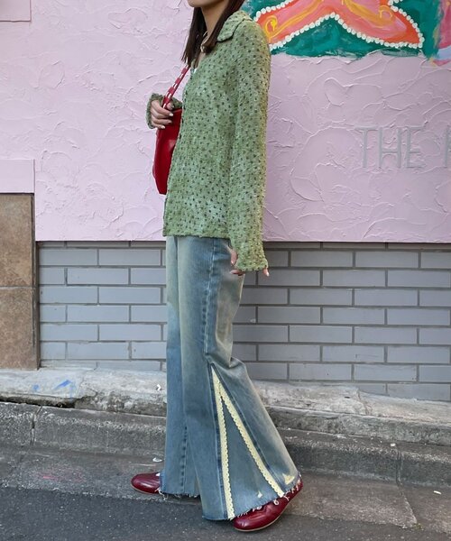 CIAOPANIC（チャオパニック）の「レースダーツフレアデニムパンツ（デニムパンツ・レディース・カーキ/ブルー/ピンク・MEDIUM/SMALL）」の19枚目の写真