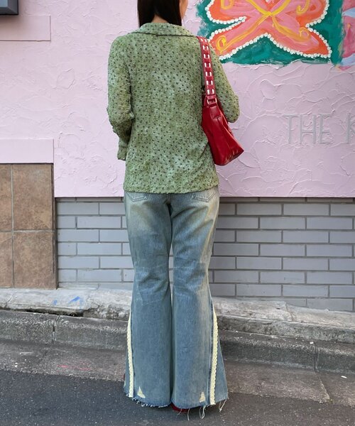 CIAOPANIC（チャオパニック）の「レースダーツフレアデニムパンツ（デニムパンツ・レディース・カーキ/ブルー/ピンク・MEDIUM/SMALL）」の20枚目の写真