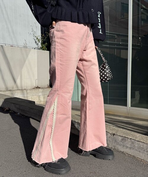 CIAOPANIC（チャオパニック）の「レースダーツフレアデニムパンツ（デニムパンツ・レディース・カーキ/ブルー/ピンク・MEDIUM/SMALL）」の21枚目の写真