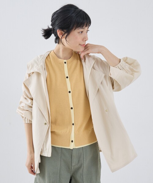 collex(コレックス)の「レイヤード風ジップアップコート(トレンチコート・レディース・アイボリー/ブラウン・フリー)」の7枚目の写真