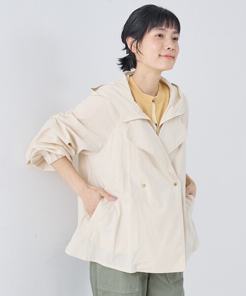 collex(コレックス)の「レイヤード風ジップアップコート(トレンチコート・レディース・アイボリー/ブラウン・フリー)」の9枚目の写真