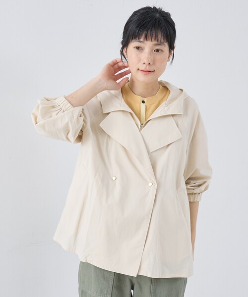 collex(コレックス)の「レイヤード風ジップアップコート(トレンチコート・レディース・アイボリー/ブラウン・フリー)」の11枚目の写真