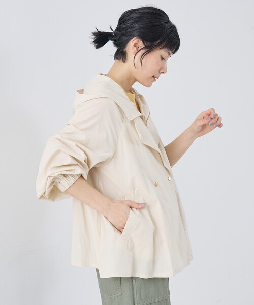 collex(コレックス)の「レイヤード風ジップアップコート(トレンチコート・レディース・アイボリー/ブラウン・フリー)」の12枚目の写真