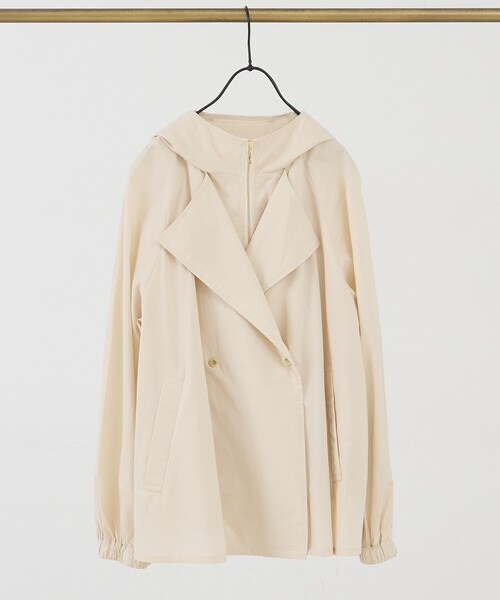 collex(コレックス)の「レイヤード風ジップアップコート(トレンチコート・レディース・アイボリー/ブラウン・フリー)」の18枚目の写真