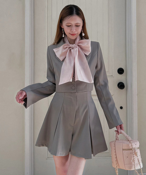 ROYAL PARTY（ロイヤルパーティー）の「ショートテーラージャケット（テーラードジャケット・レディース・オフホワイト/グレー/ブラック・FREE）」の10枚目の写真