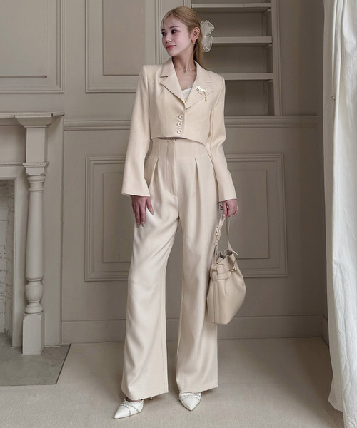 ROYAL PARTY（ロイヤルパーティー）の「ショートテーラージャケット（テーラードジャケット・レディース・オフホワイト/グレー/ブラック・FREE）」の12枚目の写真