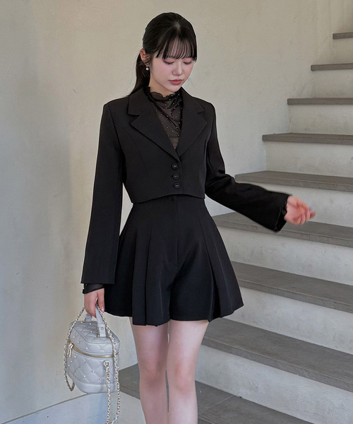 ROYAL PARTY（ロイヤルパーティー）の「ショートテーラージャケット（テーラードジャケット・レディース・オフホワイト/グレー/ブラック・FREE）」の14枚目の写真