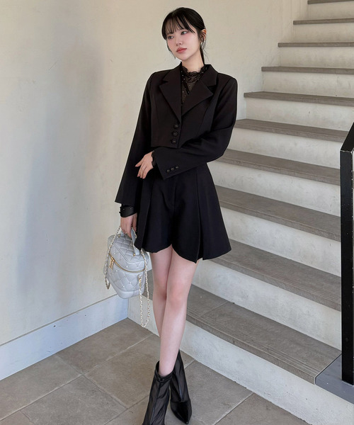 ROYAL PARTY（ロイヤルパーティー）の「ショートテーラージャケット（テーラードジャケット・レディース・オフホワイト/グレー/ブラック・FREE）」の15枚目の写真