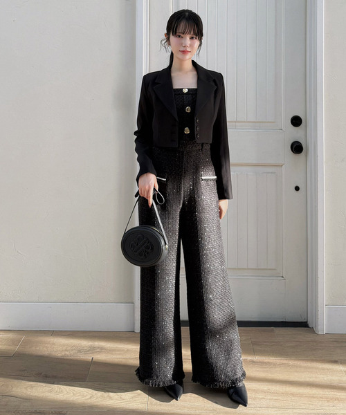 ROYAL PARTY（ロイヤルパーティー）の「ショートテーラージャケット（テーラードジャケット・レディース・オフホワイト/グレー/ブラック・FREE）」の17枚目の写真