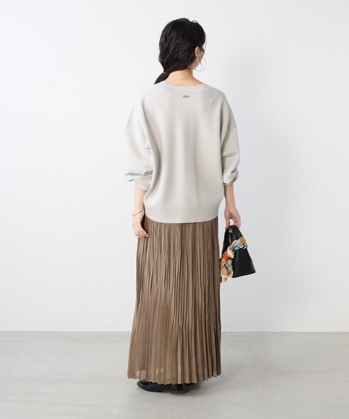 MICA&DEAL(マイカ&ディール)の「カラミプリーツロングスカート(スカート・レディース・ベージュ/ブラック・FREE)」の8枚目の写真