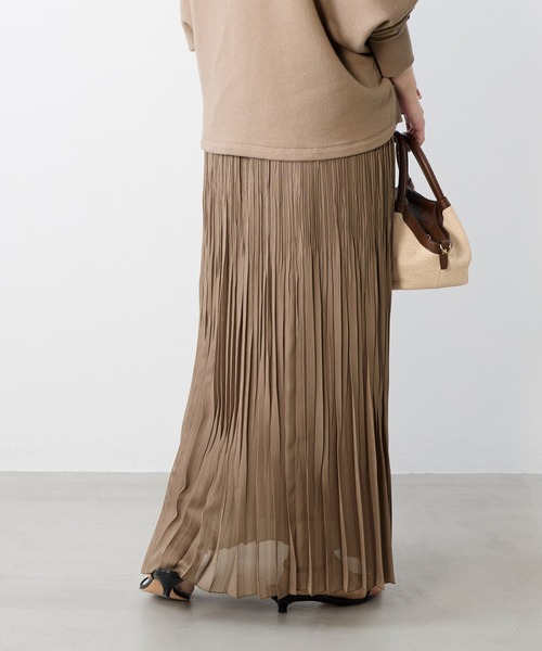 MICA&DEAL(マイカ&ディール)の「カラミプリーツロングスカート(スカート・レディース・ベージュ/ブラック・FREE)」の12枚目の写真