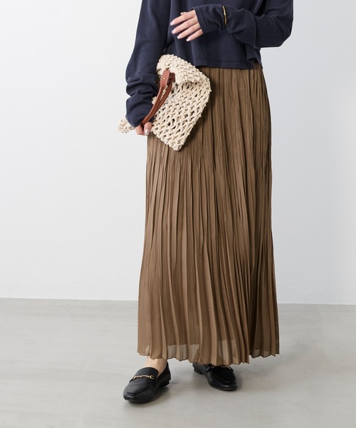 MICA&DEAL(マイカ&ディール)の「カラミプリーツロングスカート(スカート・レディース・ベージュ/ブラック・FREE)」の16枚目の写真