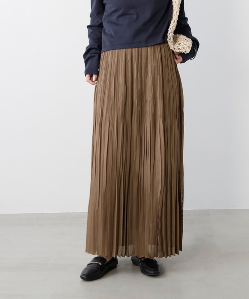 MICA&DEAL(マイカ&ディール)の「カラミプリーツロングスカート(スカート・レディース・ベージュ/ブラック・FREE)」の17枚目の写真