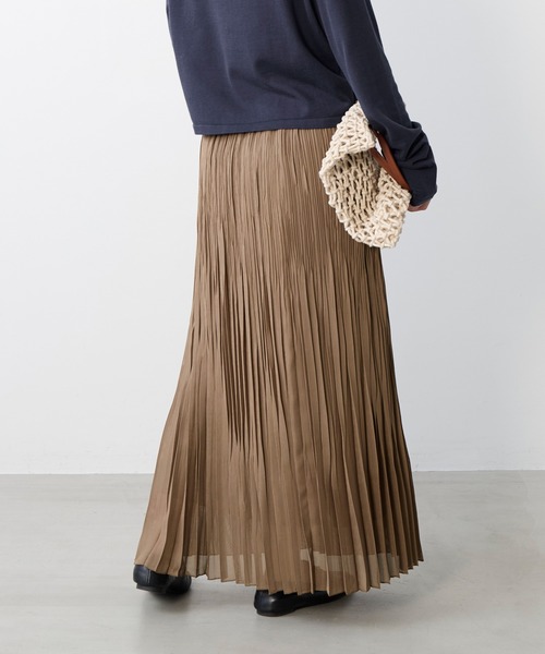 MICA&DEAL(マイカ&ディール)の「カラミプリーツロングスカート(スカート・レディース・ベージュ/ブラック・FREE)」の19枚目の写真