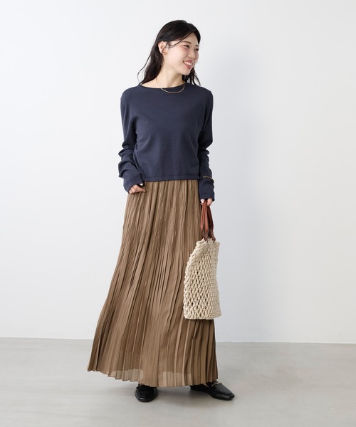 MICA&DEAL(マイカ&ディール)の「カラミプリーツロングスカート(スカート・レディース・ベージュ/ブラック・FREE)」の20枚目の写真