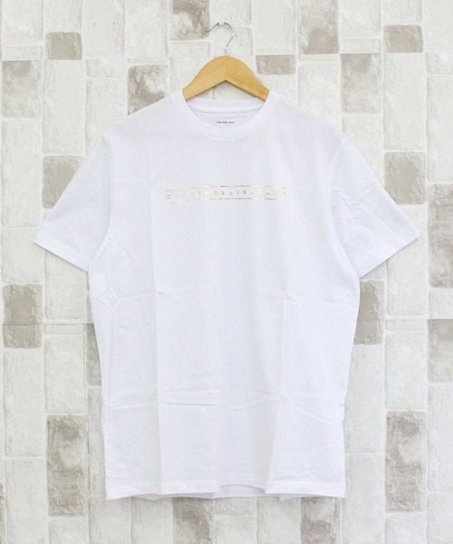 CKJ Gold Stripe Graphic T‑shirt — CKJ золотая полоска графическая футболка