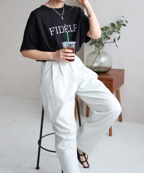 Social GIRL（ソーシャルガール）の「【Social GIRL】オーバーサイズ半袖ロゴTシャツ（Tシャツ/カットソー・レディース・オフホワイト/ブラック/チャコールグレー・M）」の16枚目の写真