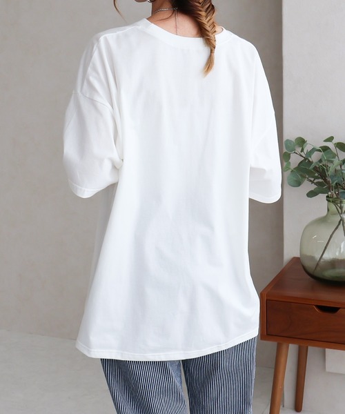 Social GIRL（ソーシャルガール）の「【Social GIRL】オーバーサイズ半袖ロゴTシャツ（Tシャツ/カットソー・レディース・オフホワイト/ブラック/チャコールグレー・M）」の11枚目の写真