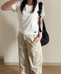 nemne store（ネンネストア）の「ヘンリーネックピチT（Tシャツ/カットソー）」