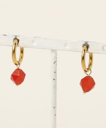 ear PAPILLONNER | 《金属アレルギー対応/ステンレス》天然石フープイヤリング(イヤリング)