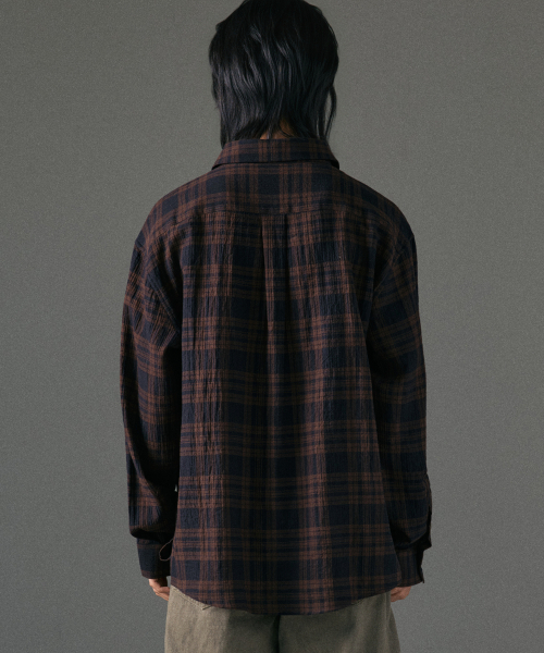 LXT（エルエックスティー）の「ライトクリンクルコットンチェックシャツ[ブラウン]（シャツ/ブラウス・レディース・その他・1/3/2）」の5枚目の写真