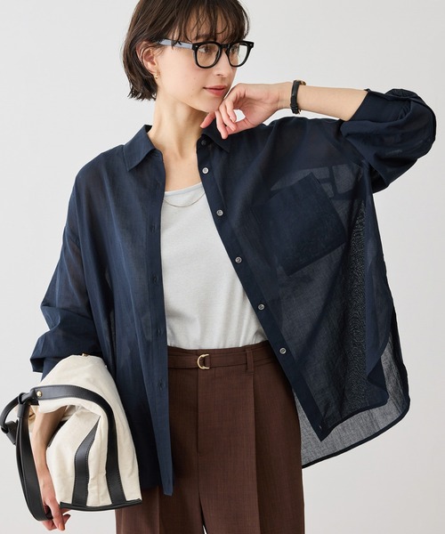 ROPE' PICNIC（ロペピクニック）の「お着軽シャツシリーズ コットンボイル2WAYカシュクールシャツ/接触冷感・通気性（シャツ/ブラウス・レディース・ブルー系その他4/ブルー/イエロー/ネイビー/ピンク/ホワイト・FREE）」の2枚目の写真