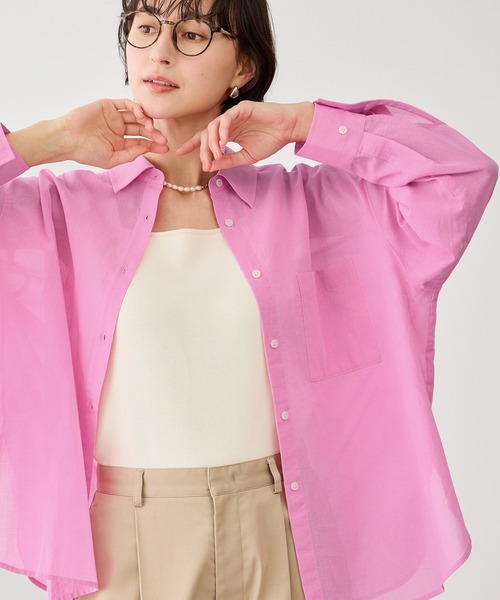 ROPE' PICNIC（ロペピクニック）の「お着軽シャツシリーズ コットンボイル2WAYカシュクールシャツ/接触冷感・通気性（シャツ/ブラウス・レディース・ブルー系その他4/ブルー/イエロー/ネイビー/ピンク/ホワイト・FREE）」の6枚目の写真