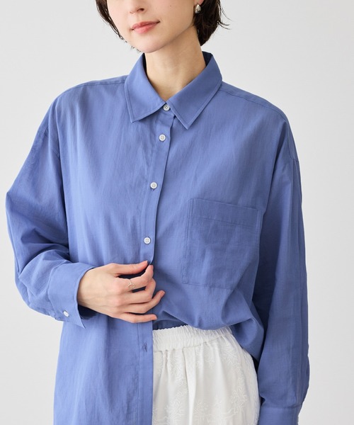 ROPE' PICNIC（ロペピクニック）の「お着軽シャツシリーズ コットンボイル2WAYカシュクールシャツ/接触冷感・通気性（シャツ/ブラウス・レディース・ブルー系その他4/ブルー/イエロー/ネイビー/ピンク/ホワイト・FREE）」の3枚目の写真