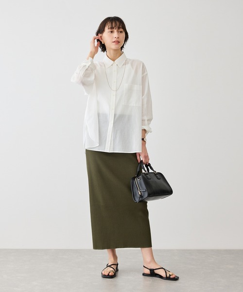 ROPE' PICNIC（ロペピクニック）の「お着軽シャツシリーズ コットンボイル2WAYカシュクールシャツ/接触冷感・通気性（シャツ/ブラウス・レディース・ブルー系その他4/ブルー/イエロー/ネイビー/ピンク/ホワイト・FREE）」の8枚目の写真