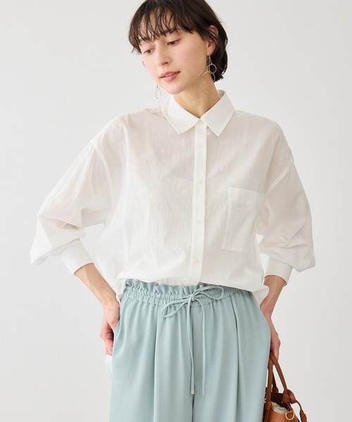 ROPE' PICNIC（ロペピクニック）の「お着軽シャツシリーズ コットンボイル2WAYカシュクールシャツ/接触冷感・通気性（シャツ/ブラウス・レディース・ブルー系その他4/ブルー/イエロー/ネイビー/ピンク/ホワイト・FREE）」の11枚目の写真