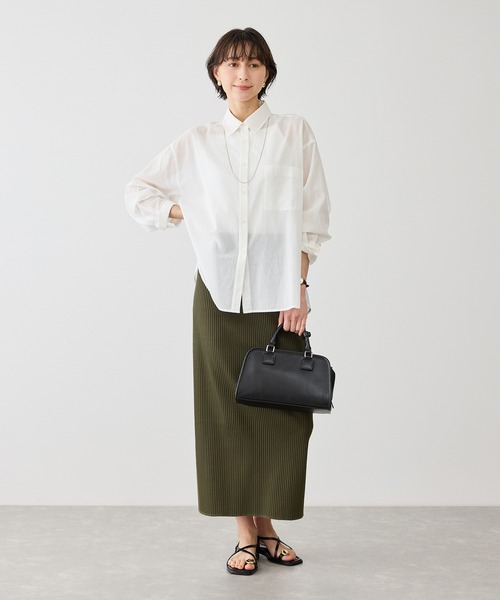 ROPE' PICNIC（ロペピクニック）の「お着軽シャツシリーズ コットンボイル2WAYカシュクールシャツ/接触冷感・通気性（シャツ/ブラウス・レディース・ブルー系その他4/ブルー/イエロー/ネイビー/ピンク/ホワイト・FREE）」の12枚目の写真