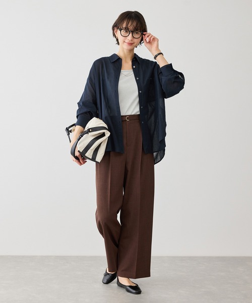 ROPE' PICNIC（ロペピクニック）の「お着軽シャツシリーズ コットンボイル2WAYカシュクールシャツ/接触冷感・通気性（シャツ/ブラウス・レディース・ブルー系その他4/ブルー/イエロー/ネイビー/ピンク/ホワイト・FREE）」の21枚目の写真