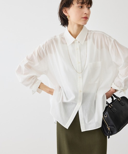 ROPE' PICNIC（ロペピクニック）の「お着軽シャツシリーズ コットンボイル2WAYカシュクールシャツ/接触冷感・通気性（シャツ/ブラウス・レディース・ブルー系その他4/ブルー/イエロー/ネイビー/ピンク/ホワイト・FREE）」の13枚目の写真