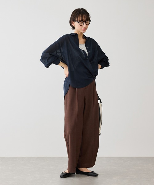 ROPE' PICNIC（ロペピクニック）の「お着軽シャツシリーズ コットンボイル2WAYカシュクールシャツ/接触冷感・通気性（シャツ/ブラウス・レディース・ブルー系その他4/ブルー/イエロー/ネイビー/ピンク/ホワイト・FREE）」の20枚目の写真