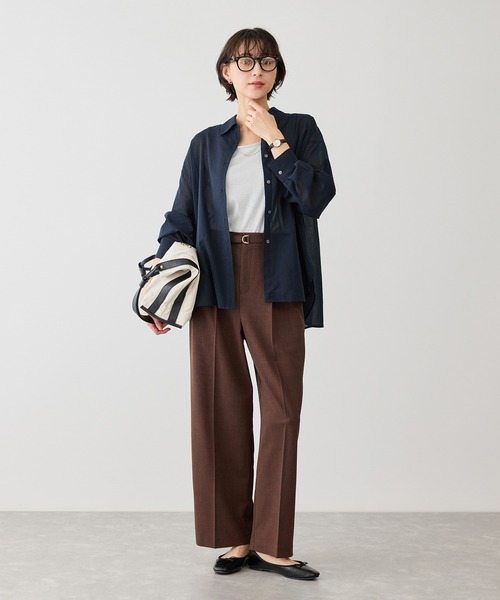 ROPE' PICNIC（ロペピクニック）の「お着軽シャツシリーズ コットンボイル2WAYカシュクールシャツ/接触冷感・通気性（シャツ/ブラウス・レディース・ブルー系その他4/ブルー/イエロー/ネイビー/ピンク/ホワイト・FREE）」の22枚目の写真