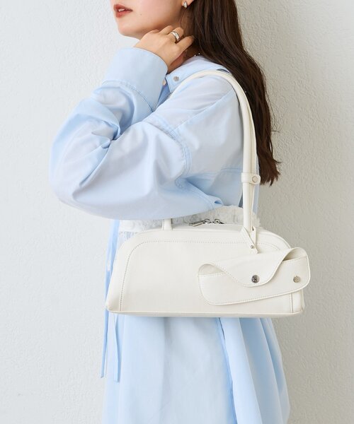 mystic（ミスティック）の「メガネホルダー付きラウンドBAG（トートバッグ・レディース・ブラック/オフホワイト/イエロー・ONE SIZE）」の2枚目の写真