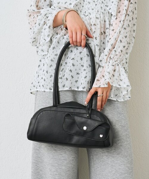 mystic（ミスティック）の「メガネホルダー付きラウンドBAG（トートバッグ・レディース・ブラック/オフホワイト/イエロー・ONE SIZE）」の3枚目の写真