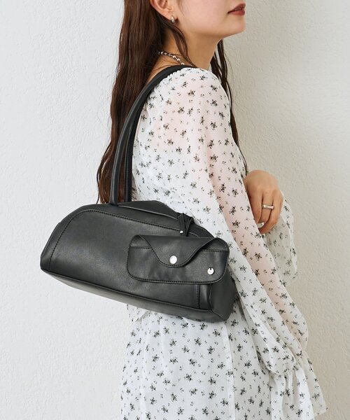 mystic（ミスティック）の「メガネホルダー付きラウンドBAG（トートバッグ・レディース・ブラック/オフホワイト/イエロー・ONE SIZE）」の12枚目の写真