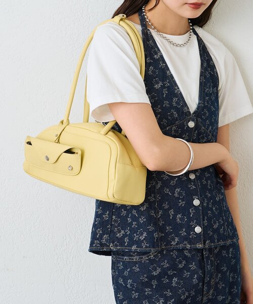 mystic（ミスティック）の「メガネホルダー付きラウンドBAG（トートバッグ・レディース・ブラック/オフホワイト/イエロー・ONE SIZE）」の20枚目の写真