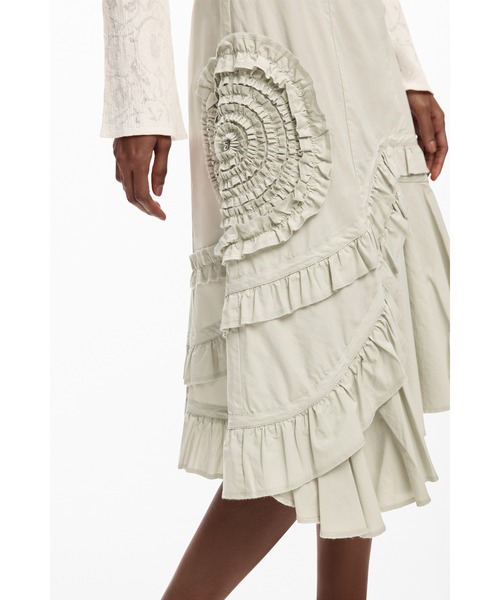 Desigual（デシグアル）の「ミディアム丈のアシンメトリースカート（スカート・レディース・ホワイト・S/M/L/XL/XS）」の2枚目の写真