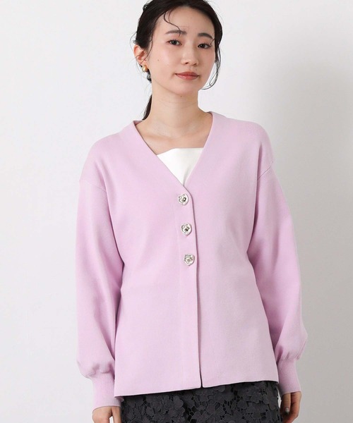 Gready Brilliant(グレディブリリアン)の「ペプラムGOLD釦Vネックカーデ(カーディガン/ボレロ・レディース・グレイッシュベージュ/ピンク・FREE)」の19枚目の写真