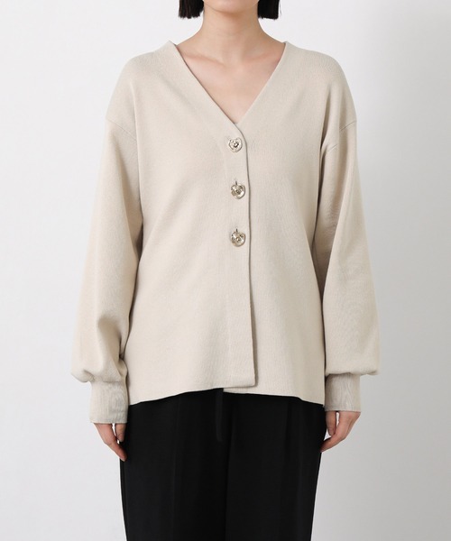 Gready Brilliant(グレディブリリアン)の「ペプラムGOLD釦Vネックカーデ(カーディガン/ボレロ・レディース・グレイッシュベージュ/ピンク・FREE)」の20枚目の写真