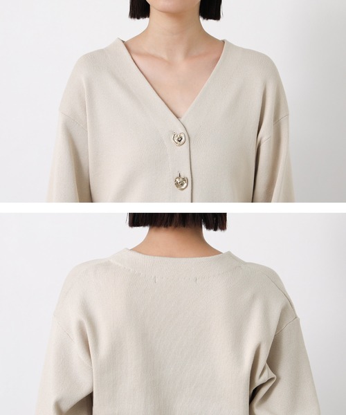 Gready Brilliant(グレディブリリアン)の「ペプラムGOLD釦Vネックカーデ(カーディガン/ボレロ・レディース・グレイッシュベージュ/ピンク・FREE)」の22枚目の写真