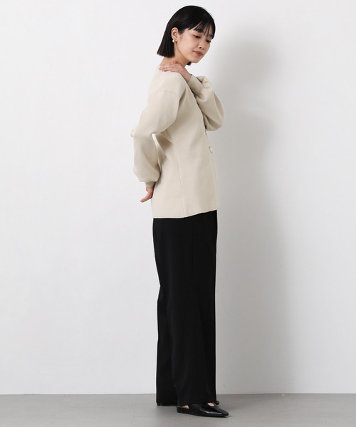 Gready Brilliant(グレディブリリアン)の「ペプラムGOLD釦Vネックカーデ(カーディガン/ボレロ・レディース・グレイッシュベージュ/ピンク・FREE)」の4枚目の写真