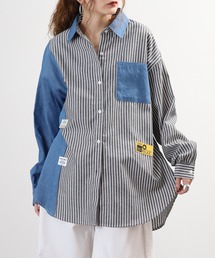 Quelle Chance（ケルシャンス）の「デニム切替 ワッペン付きシャツ 長袖（シャツ/ブラウス）」