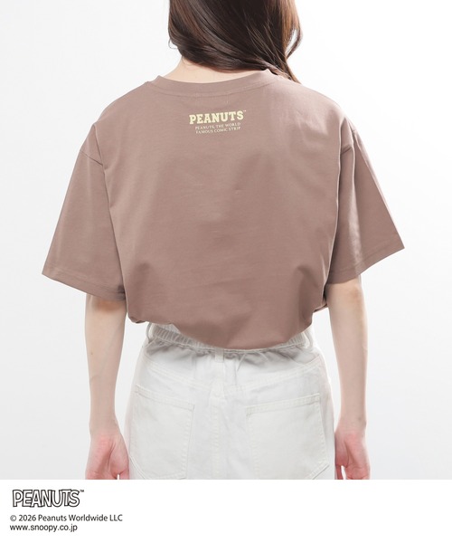 Honeys(ハニーズ)の「スヌーピー/Tシャツ(Tシャツ/カットソー・キッズ・オートミール/スミクロ/モカ/ピンク/オフホワイト・150cm/L/LL/M/S)」の21枚目の写真